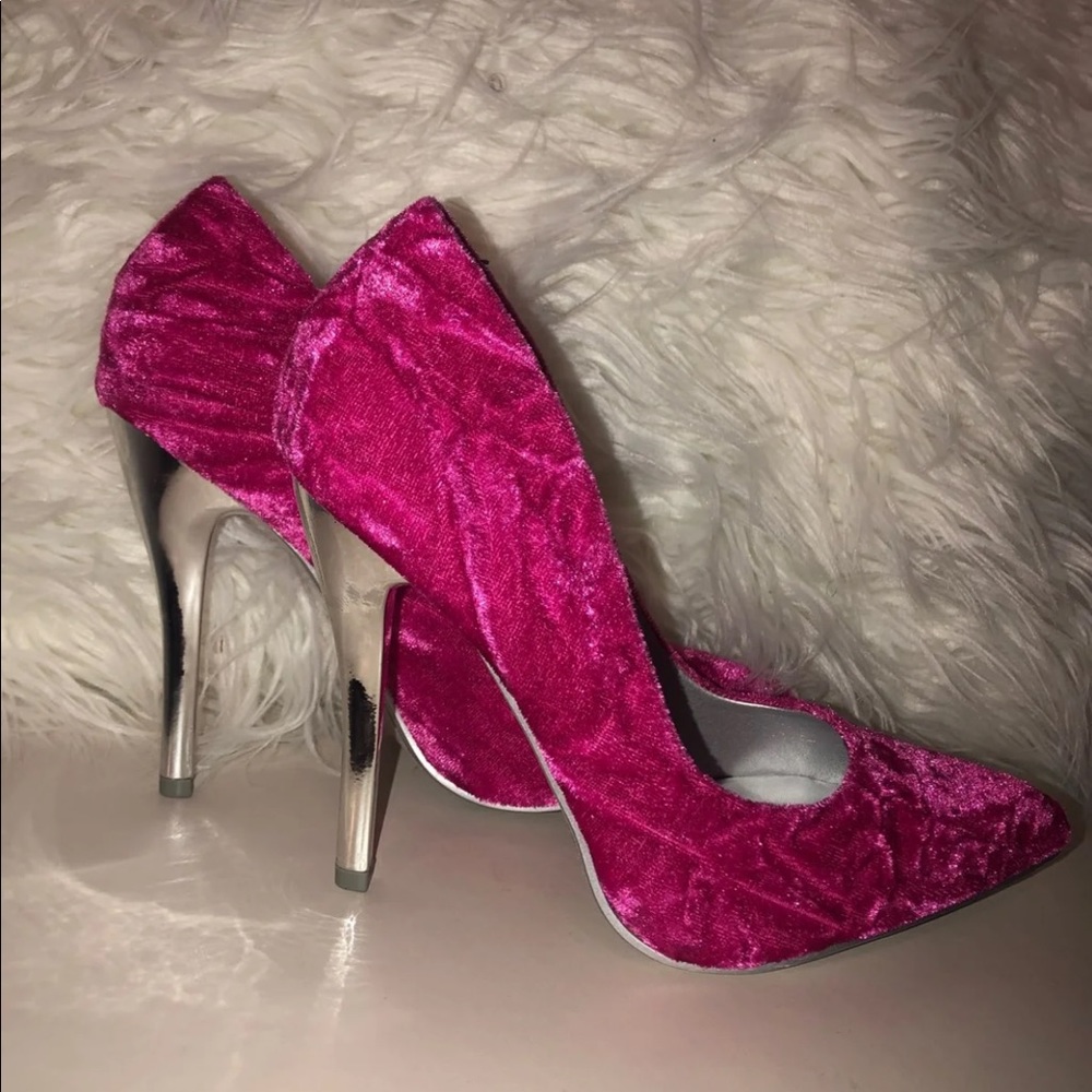 Pink Velvet Pumps
